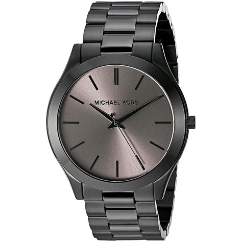 michael kors men's slim runway black metal watch mk8507